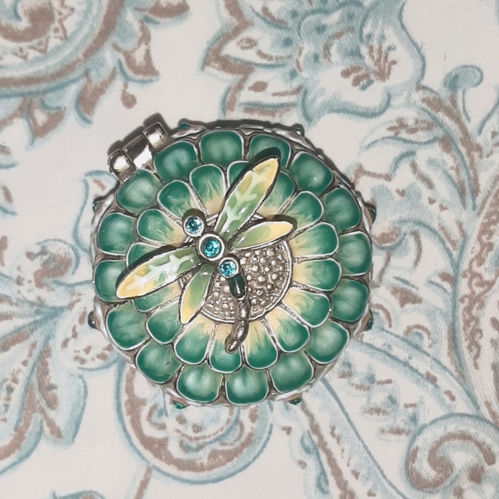 Monet Flower & Dragonfly Trinket Box